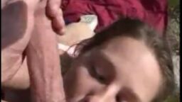 Busty college teen fucked in public park and takes huge facial